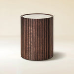 Arlo Fluted Round Sintered Stone Side Table 16