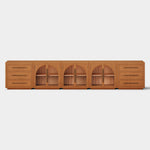 Rowan Arched Oak Modular Media Console - 3 Cabinets - Themodhome product image 03