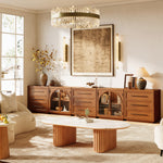 Rowan Arched Oak Modular Media Console - 2 Cabinets - Themodhome product image 06
