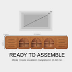 Rowan Arched Oak Modular Media Console - 3 Cabinets - Themodhome product image 05