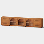 Rowan Arched Oak Modular Media Console - 3 Cabinets - Themodhome product image 04