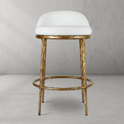 Hand-Forged Metal Bar Swivel Counter Stool