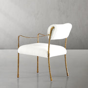 Hand-Forged Metal Retro Copper Iron Frame Dining Chair