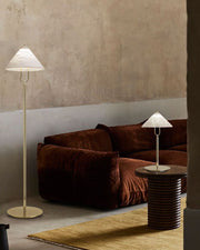 Fuji Cone Alabaster Desk Table Lamp Wide 8
