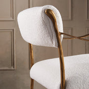 Hand-Forged Metal Retro Copper Iron Frame Armless Dining Chair