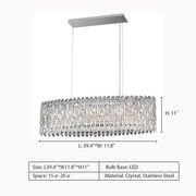 Modern Fashion Extra Large Oval Crystal Pendant Chandelier for Dining Room