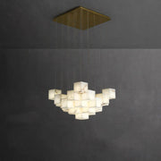 Alabaster Cubic Linear Chandelier