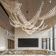 Nordic Style Hanging Light Luxury Hotel Lobby Hall Banquet Modern Led Custom Chandelier Lamp