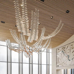Nordic Style Hanging Light Luxury Hotel Lobby Hall Banquet Modern Led Custom Chandelier Lamp