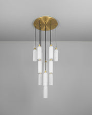 Reed Triplex Opal Glass Chandelier 13 Lights