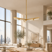 Soren 3 Light Linear Crystal Brass Pendant Chandelier