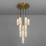 Reed Triplex Opal Glass Chandelier 13 Lights