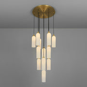 Reed Triplex Opal Glass Chandelier 13 Lights