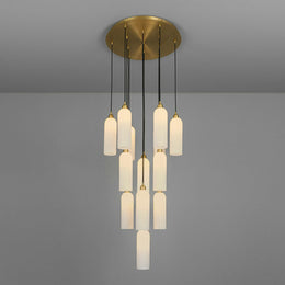 Reed Triplex Opal Glass Chandelier 13 Lights