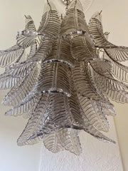 Murano Chandelier – 36 glass leaves – Smoked