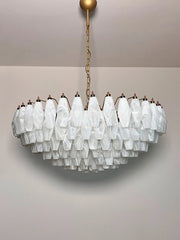 Murano Chandelier – Poliedri – 185 glass – White Alabaster