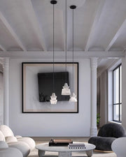 Brianna Alabaster Dining Table Pendant Modern Stacked Conical Pendant Light