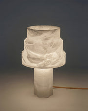 3 Ways Switch Dimmable Conial Alabaster Table Lamp 12in for bedroom
