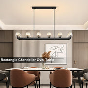 Modern Crystal Rectangle Wagon Wheel Chandeliers
