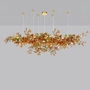 Green/Brown Ginkgo Chandelier Style D