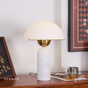 G9 Alabaster white marble table lamp Dia 12