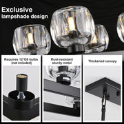 Modern Crystal Rectangle Wagon Wheel Chandeliers