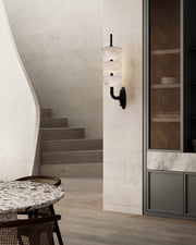 Modern Triple Alabaster Brass Stone Semi-Oval Wall Sconces 6in 15W