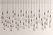 Raindrop Glass Solitaire Linear Chandelier -kimoylights
