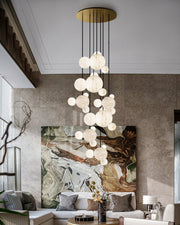 Minimalist Antique Alabaster Cluster Pendant Light Fixtures 6