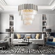 Enoch Three Tier Gold Plated Crystal Chandelier