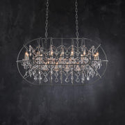 Gyro Crystal Rectangular Chandelier Natural
