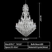 Oversized Luxury Traditional Gold/Chrome Candle Branch Crystal Chandelier
