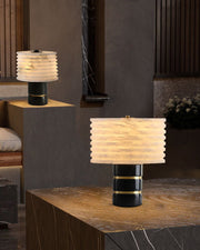 Elegant Lighting G9 Cloud Stone Alabaster Table Lamp Wide D10
