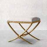 Hand-Forged Metal X-base Stool