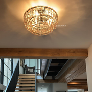 Amor 2-Tier Ghiaccio Glass Round Flushmount 18