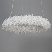 24-47 Inch Round Clear Geode Quartz Crystal Ring Pendant Light Modern Chandelier for Living Room