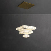 Alabaster Cubic Linear Chandelier