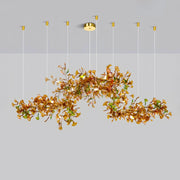 Green/Brown Ginkgo Chandelier Style D
