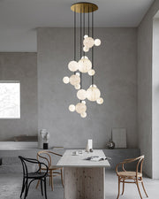 Minimalist Antique Alabaster Cluster Pendant Light Fixtures 6