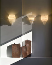 Brianna Alabaster Dining Table Pendant Modern Stacked Conical Pendant Light