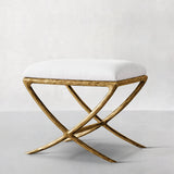 Hand-Forged Metal X-base Stool