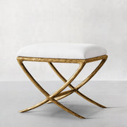 Hand-Forged Metal X-base Stool