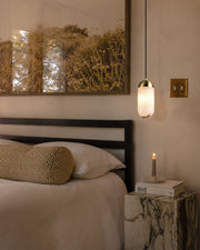 Alabaster Luxury Moonshade Brass Chandelier for dining room