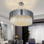 Enoch Gold Plated Round Crystal Chandelier