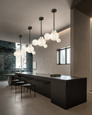 Minimalist Antique Alabaster Cluster Pendant Light Fixtures 6