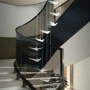 China Manufacturer Restaurant Custom Project Luxury Acrylic Stair Led Chandelier Lamp