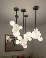 Minimalist Antique Alabaster Cluster Pendant Light Fixtures 6