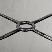 Hand-Forged Metal Mabrble Square Side Table 18