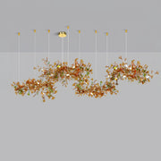 Green/Brown Ginkgo Chandelier Style D