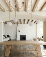 Alabaster Globe Swag Pendants Indoor Lighting with Brass/Black Chain in adjustable